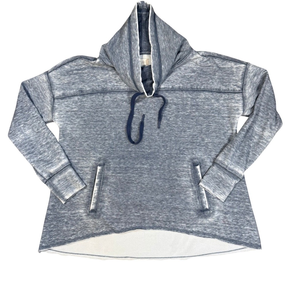Altar'd State Blue Acid Wash Athleisure Cowl Neck Pullover Oversized Sweatshirt